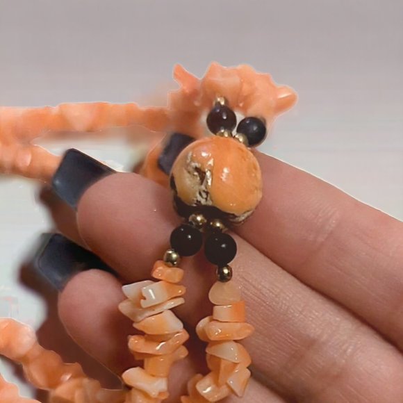 DISCO LEMONADE Vintage Natural Angel Skin Coral Beaded Necklace, Angelskin,Angel - Picture 15 of 16